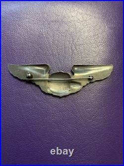 Original Sterling WWII US Army Air Force Pilot Aviator Wings Pin