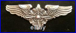 Original US Army Air Force Flight Engineer's Full Size Silver Wings. Pin Backed