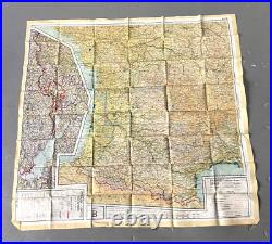 Original US Army Air Force Issued Germany/France/Belgium Double Sided Cloth Map