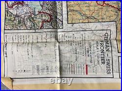 Original US Army Air Force Issued Germany/France/Belgium Double Sided Cloth Map