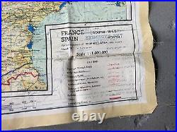 Original US Army Air Force Issued Germany/France/Belgium Double Sided Cloth Map