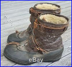Original US WWII Pilot Army Air Force Leather Flying Boots Type A-6A Size Large