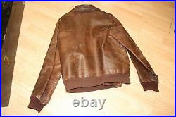 Original Vintage WWII Type A-2 Air Force U. S. Army Leather Flight Jacket Size 44