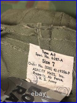 Original Vintage WWII U. S. Army Air Force A3 Mechanic HBT Cap Size 7