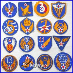 Original WW2 Complete Set Lot of 16 AIR FORCE USAAF US Army Shoulder Patch WWII