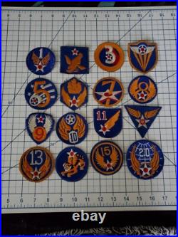 Original WW2 Complete Set Lot of 16 AIR FORCE USAAF US Army Shoulder Patch WWII