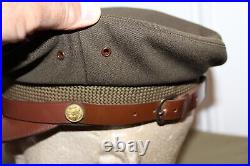Original WW2 U. S. Army Air Forces Officers Crusher Visor Cap withBadge Size 7
