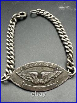 Original WW2 US Army Air Force AAF Flight Instructor Bracelet Geo Warner 8-34