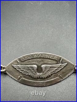 Original WW2 US Army Air Force AAF Flight Instructor Bracelet Geo Warner 8-34