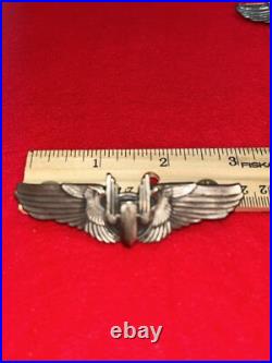 Original WW2 US Army Air Force Aerial Gunner And Pilot Wings 3 Pin Sterling Set