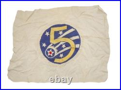 Original WWII US 5th Army Air Force AAF Unit Silk Flag 38