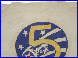 Original WWII US 5th Army Air Force AAF Unit Silk Flag 38