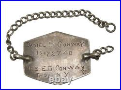 Original WWII US 6th Army AAF ID Bracelet Navy Air Force Named Troy NY DR15