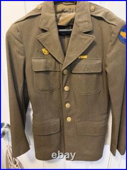 Original WWII US Army 5th Air Force Ike Jacket Tunic with Patch & Brass Buttons