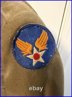 Original WWII US Army 5th Air Force Ike Jacket Tunic with Patch & Brass Buttons