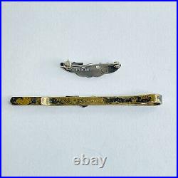Original WWII US Army Air Corps Force Pilot Sterling 1 925 Wings and Tie Clip