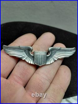 Original WWII US Army Air Force AAF PILOT Pinback STERLING Wings Pin 3