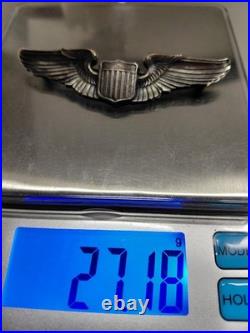 Original WWII US Army Air Force AAF PILOT Pinback STERLING Wings Pin 3