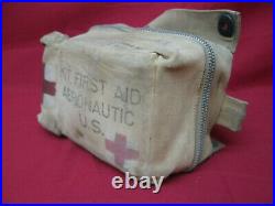 Original WWII US Army Air Force Corps Aeronautic First Aid Kit Canvas Airborne