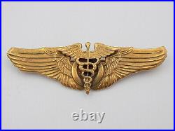 Original WWII US Army Air Force Flight Surgeon Gilt Wings 3 Firmin London
