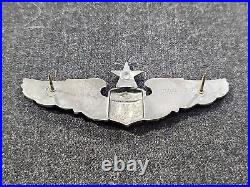 Original WWII US Army Air Force GEMSCO Senior Pilot Wings 3 Full Size Pin Back