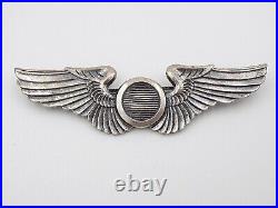 Original WWII US Army Air Force Observer 3 Wings Sterling Silver Orber