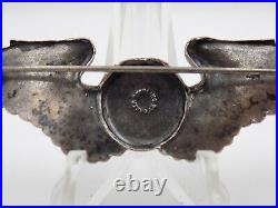 Original WWII US Army Air Force Observer 3 Wings Sterling Silver Orber