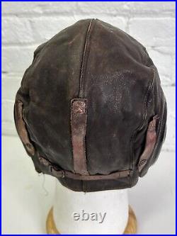 Original WWII US Army Air Force Pilots A-11 Leather Flight Helmet