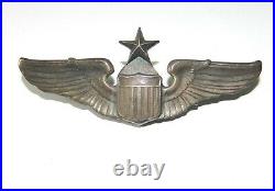 Original WWII US Army Air Force Senior Pilot Wings 3 Sterling Silver AE Co