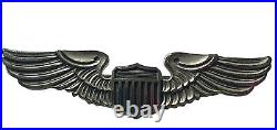 Original WWII US Army Air Force Sterling 3 LGB Balfour Pilot Wings Pin Back