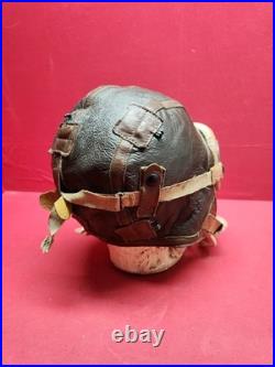 Original WWII US Army Air Force Type B-6 Medium Leather Flight Helmet W Goggles