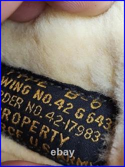 Original WWII US Army Air Force Type B-6 Medium Leather Flight Helmet W Goggles