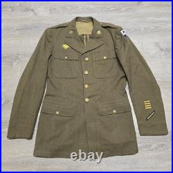 Original WWII US Army Air Forces Service Coat 1942 Dated 40L Wool Uniform Jacket