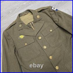 Original WWII US Army Air Forces Service Coat 1942 Dated 40L Wool Uniform Jacket