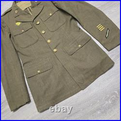 Original WWII US Army Air Forces Service Coat 1942 Dated 40L Wool Uniform Jacket