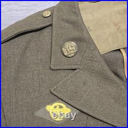 Original WWII US Army Air Forces Service Coat 1942 Dated 40L Wool Uniform Jacket