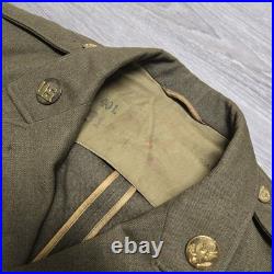 Original WWII US Army Air Forces Service Coat 1942 Dated 40L Wool Uniform Jacket