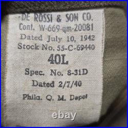 Original WWII US Army Air Forces Service Coat 1942 Dated 40L Wool Uniform Jacket