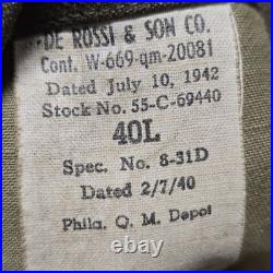Original WWII US Army Air Forces Service Coat 1942 Dated 40L Wool Uniform Jacket