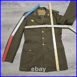 Original WWII US Army Air Forces Service Coat 1942 Dated 40L Wool Uniform Jacket