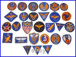 Original WWII US Army Air Forces USAAF Air Corps Insignia 28 Patches Lot DR16