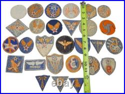 Original WWII US Army Air Forces USAAF Air Corps Insignia 28 Patches Lot DR16