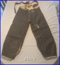 Original WWII WW2 US Army Air Force B-1 Sheepskin Leather Flight Trousers Pants