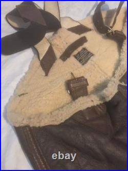 Original WWII WW2 US Army Air Force B-1 Sheepskin Leather Flight Trousers Pants