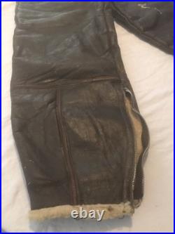 Original WWII WW2 US Army Air Force B-1 Sheepskin Leather Flight Trousers Pants