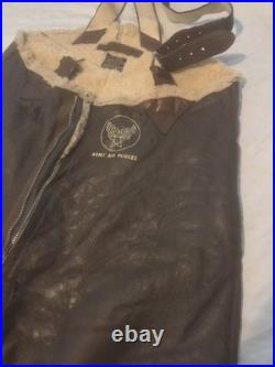 Original WWII WW2 US Army Air Force B-1 Sheepskin Leather Flight Trousers Pants