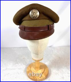 Original Wwii Us Army Air Force Enlisted Crusher Visor Cap By Flight Ace