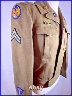 Original Wwii Us Army Air Force Ike Jacket 8th & 9th Air Force Patches Dated