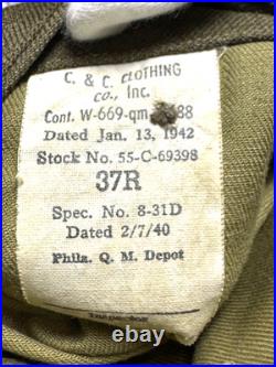 Original Wwii Us Army Air Force Ike Jacket 8th & 9th Air Force Patches Dated