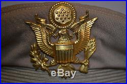 Original Wwii Us Army Air Force Officer's Crusher Summer Visor Cap Hat Ww2 Usaf